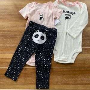 NWT Carter’s 3-piece panda set